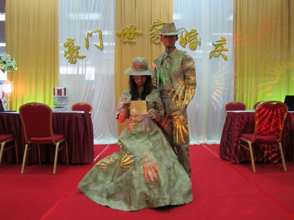 婚慶博覽會豪門世家婚慶活雕塑表演